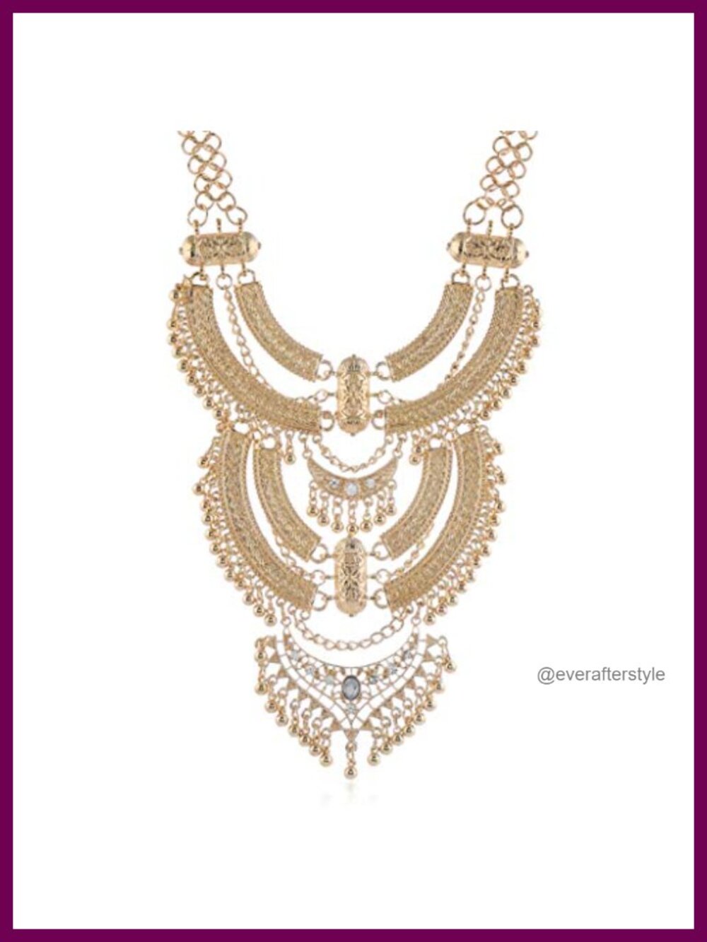 Bohemian Chunky Choker Bib Necklace Alloy Lobster Clasp Vintage Statement